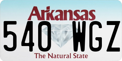 AR license plate 540WGZ