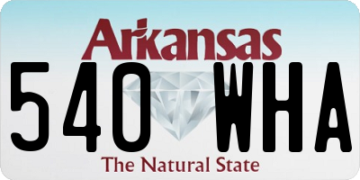 AR license plate 540WHA