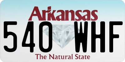 AR license plate 540WHF