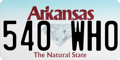 AR license plate 540WHO