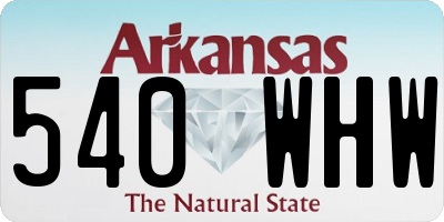AR license plate 540WHW