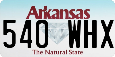 AR license plate 540WHX