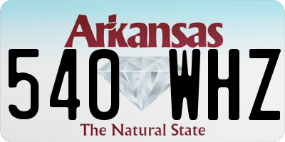 AR license plate 540WHZ