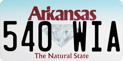 AR license plate 540WIA
