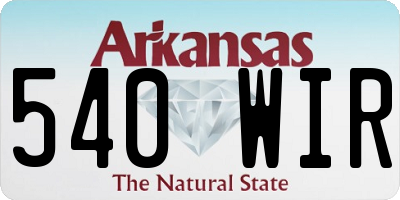 AR license plate 540WIR