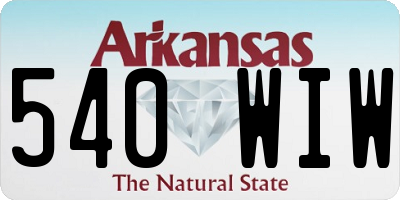 AR license plate 540WIW