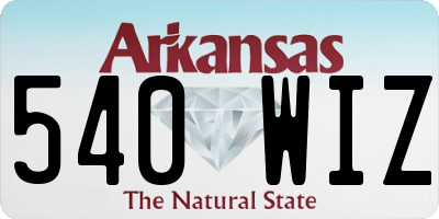 AR license plate 540WIZ