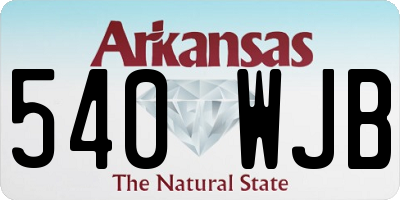 AR license plate 540WJB