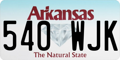 AR license plate 540WJK