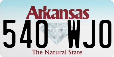 AR license plate 540WJO