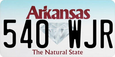 AR license plate 540WJR