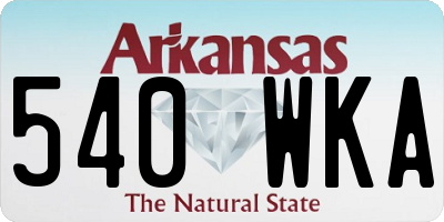 AR license plate 540WKA