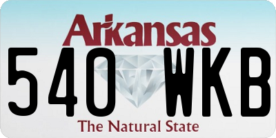 AR license plate 540WKB