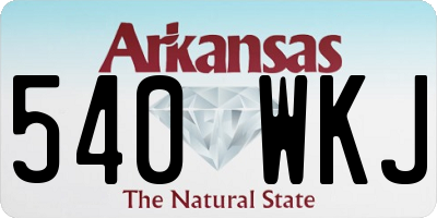 AR license plate 540WKJ