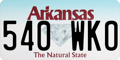 AR license plate 540WKO