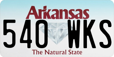 AR license plate 540WKS