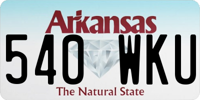 AR license plate 540WKU