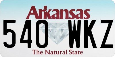 AR license plate 540WKZ