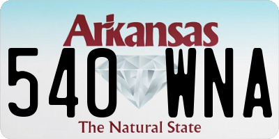 AR license plate 540WNA