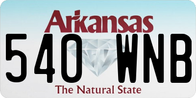 AR license plate 540WNB