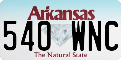 AR license plate 540WNC