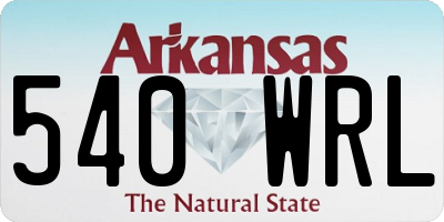AR license plate 540WRL