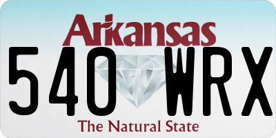AR license plate 540WRX