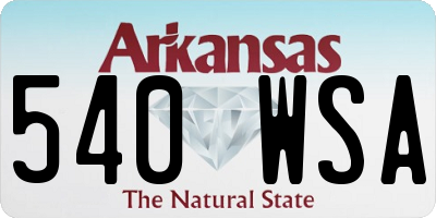 AR license plate 540WSA