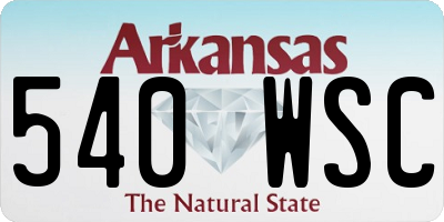 AR license plate 540WSC