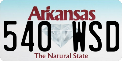 AR license plate 540WSD