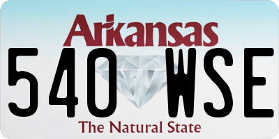 AR license plate 540WSE