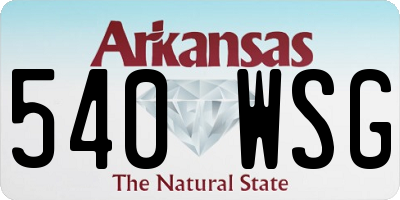 AR license plate 540WSG
