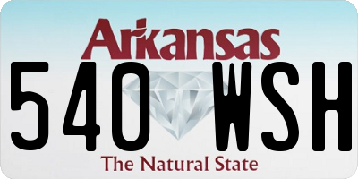 AR license plate 540WSH