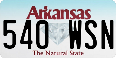 AR license plate 540WSN
