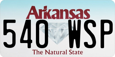 AR license plate 540WSP