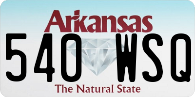 AR license plate 540WSQ