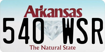 AR license plate 540WSR