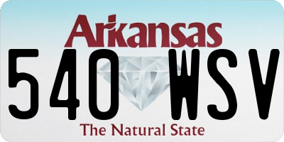 AR license plate 540WSV