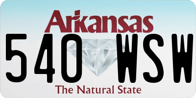 AR license plate 540WSW