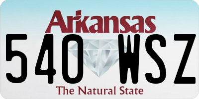 AR license plate 540WSZ