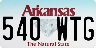 AR license plate 540WTG