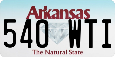 AR license plate 540WTI