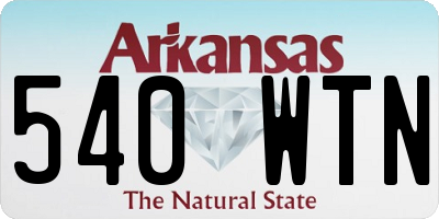 AR license plate 540WTN