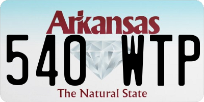 AR license plate 540WTP