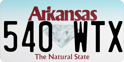 AR license plate 540WTX