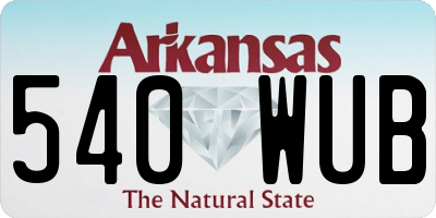AR license plate 540WUB