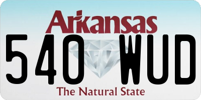 AR license plate 540WUD