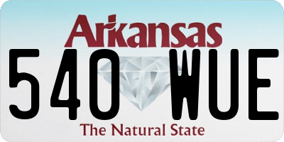 AR license plate 540WUE