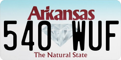AR license plate 540WUF