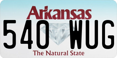 AR license plate 540WUG